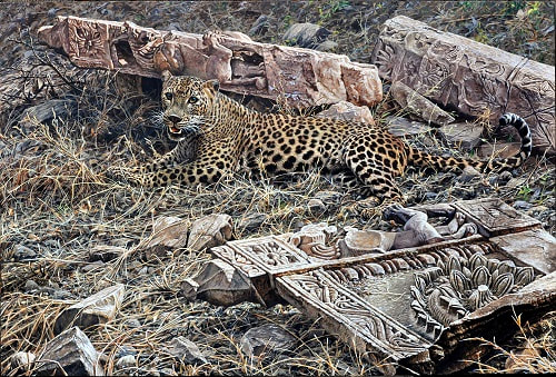 Leopard British animal art
