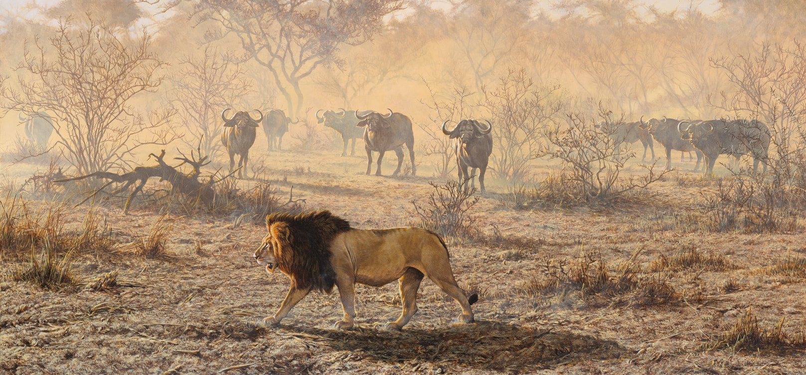 On Patrol by Aan M Hunt British Wildlife Painter