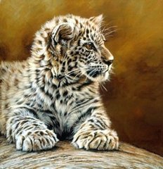 Amur Leopard cub painting