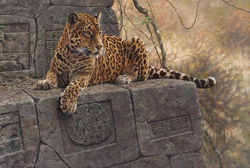 Jaguar Painting Big Cat Original Art Black Panther Wall Art Animal Artwork Jaguar Portrait Art Square Art Oil Painting By LandscapesLG