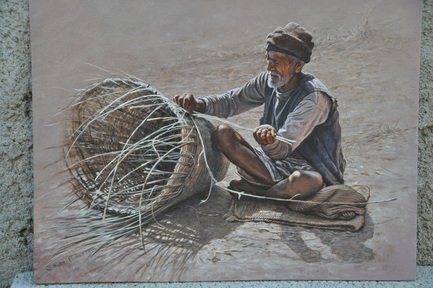The Old Basket Weaver Portrait