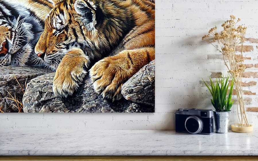 Mounted and framed wildlife art prints